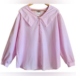 Vintage Separate Issue Women’s Cottagecore Collared Long Sleeve Blouse 26W NWT